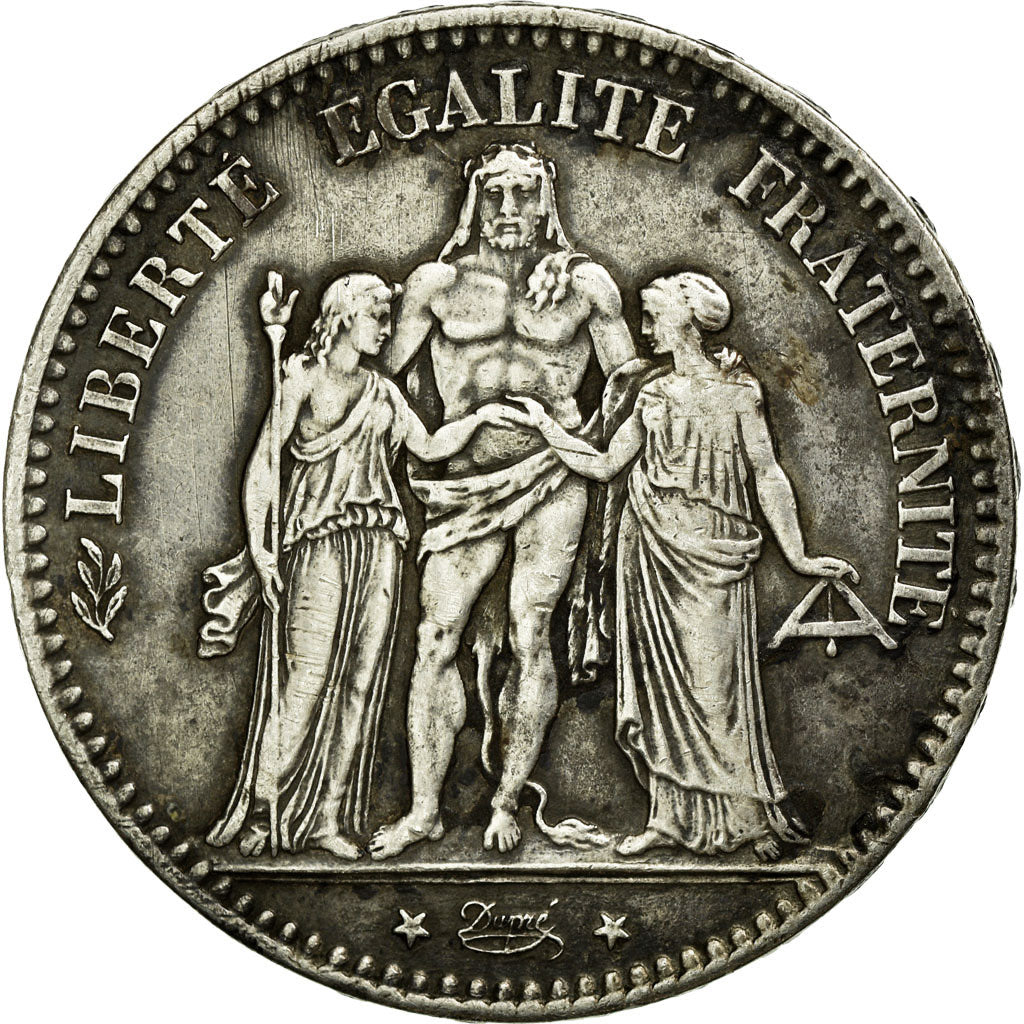 Coin, France, Hercule, 5 Francs, 1875, Bordeaux, VF(30-35), Silver, KM:820.2