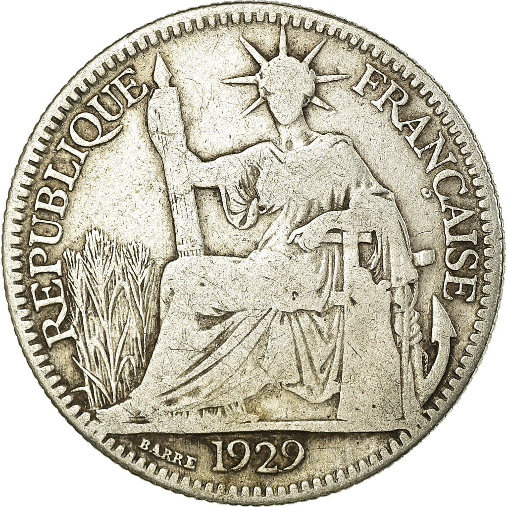 Coin, FRENCH INDO-CHINA, 10 Cents, 1929, Paris, VF(20-25), Silver, KM:16.1