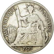 Coin, FRENCH INDO-CHINA, 10 Cents, 1929, Paris, VF(20-25), Silver, KM:16.1