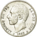 Moeda, Espanha, Alfonso XII, Peseta, 1883, Madrid, EF(40-45), Prata, KM:686