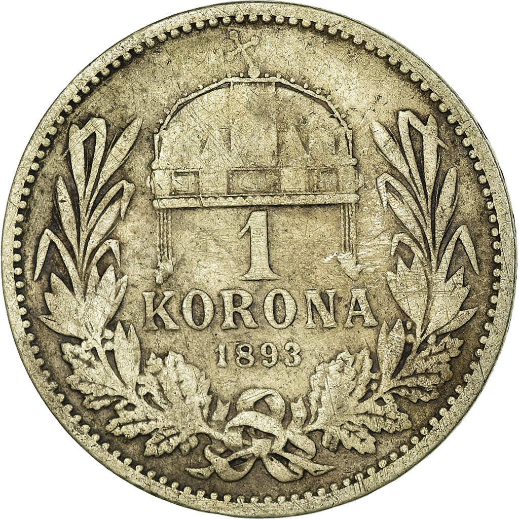 Coin, Austria, Franz Joseph I, Corona, 1893, VF(20-25), Silver, KM:2804