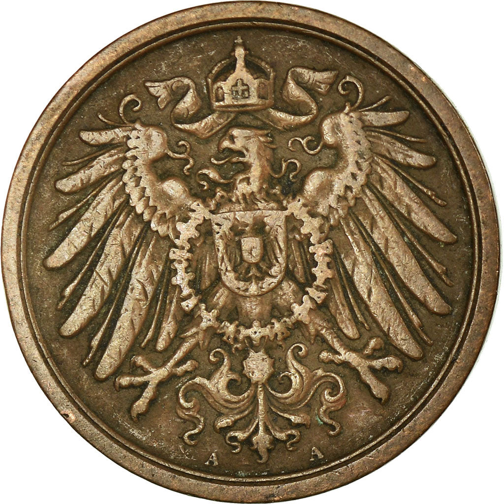 Coin, GERMANY - EMPIRE, Wilhelm II, 2 Pfennig, 1914, Berlin, EF(40-45), Copper