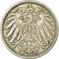 Moneta, GERMANIA - IMPERO, Wilhelm II, 5 Pfennig, 1911, Berlin, BB, Rame-nichel