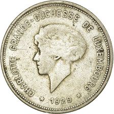 Coin, Luxembourg, Charlotte, 5 Francs, 1929, VF(30-35), Silver, KM:38