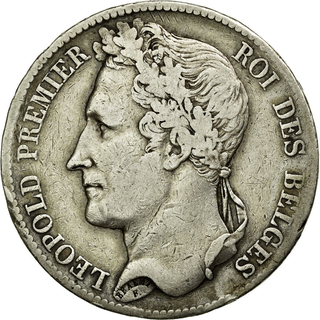 Coin, Belgium, Leopold I, 5 Francs, 5 Frank, 1833, VF(30-35), Silver, KM:3.1
