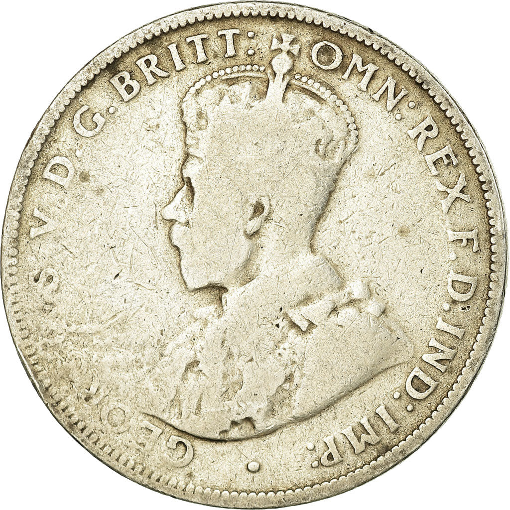 Monnaie, Australie, George V, Florin, 1914, Melbourne, B+, Argent, KM:27