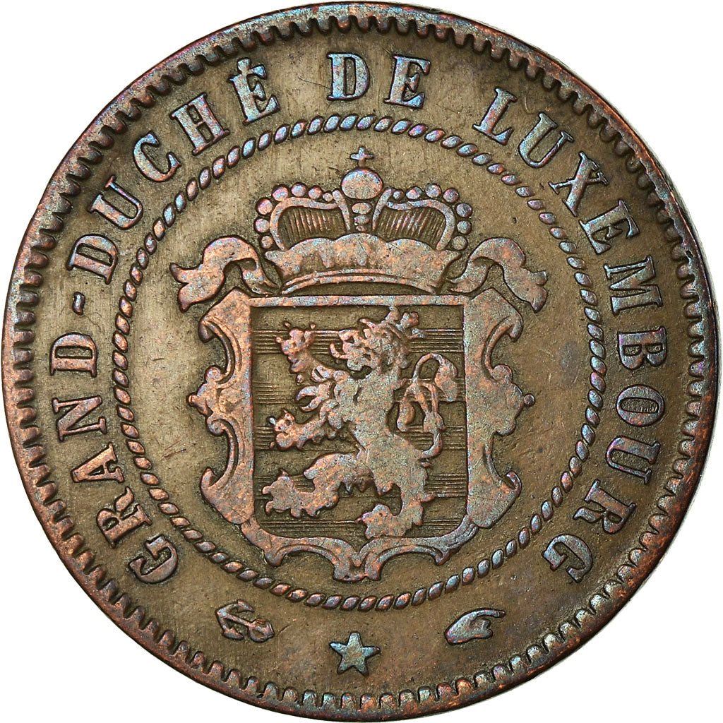 Moneta, Luksemburg, William III, 5 Centimes, 1860, Paris, EF(40-45), Bronze