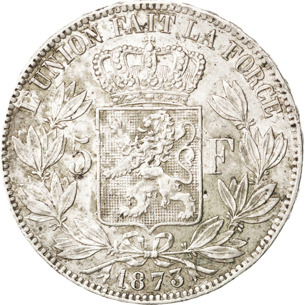 Coin, Belgium, Leopold II, 5 Francs, 5 Frank, 1875, EF(40-45), Silver, KM:24