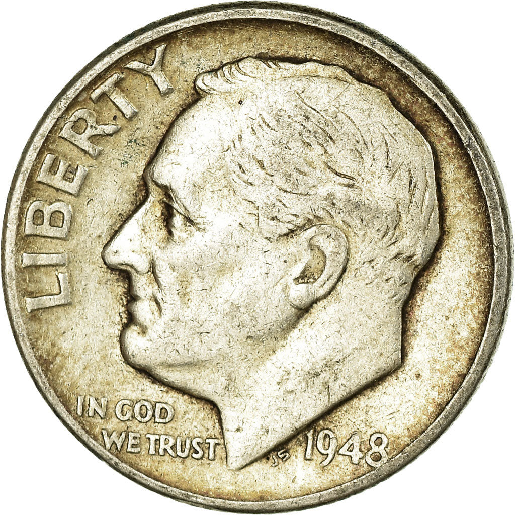 Monnaie, États-Unis, Roosevelt Dime, Dime, 1948, U.S. Mint, Philadelphie, TB+