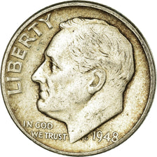 Monnaie, États-Unis, Roosevelt Dime, Dime, 1948, U.S. Mint, Philadelphie, TB+