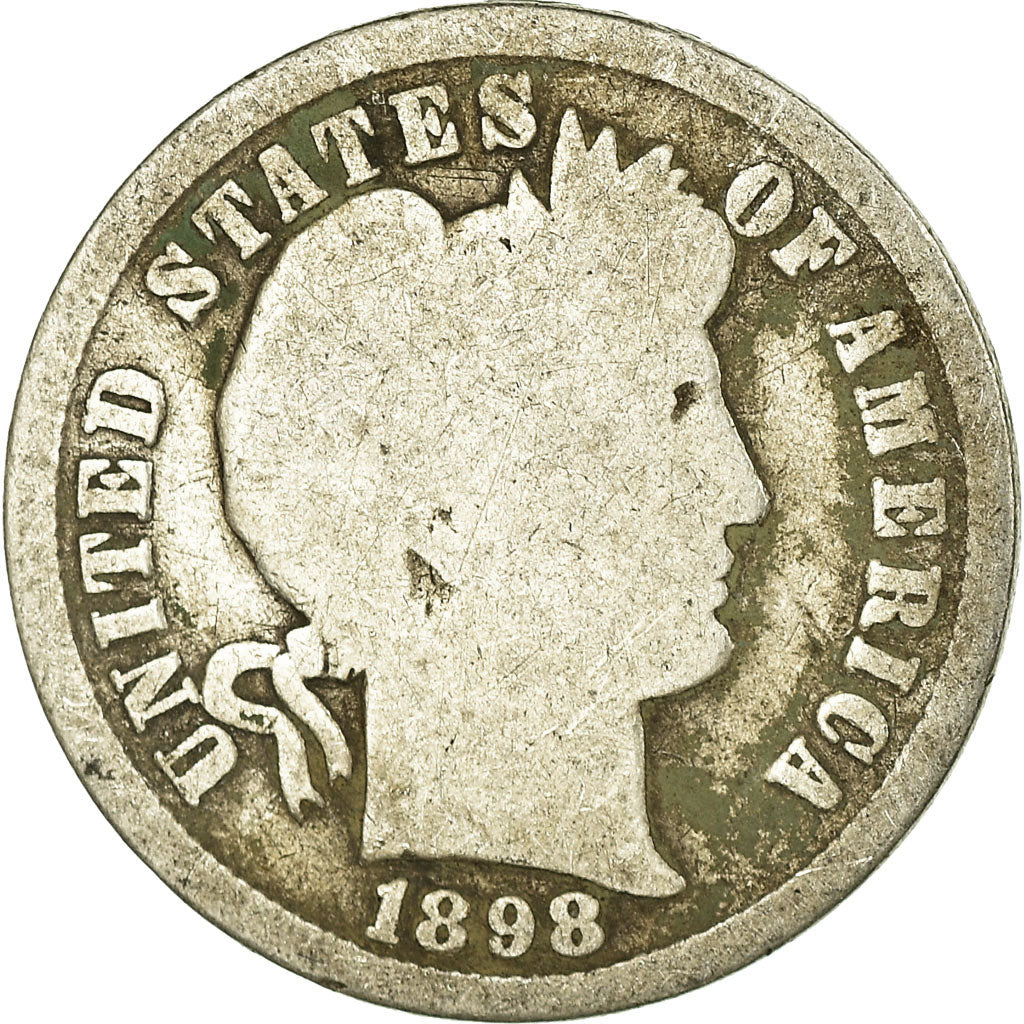 Coin, United States, Barber Dime, Dime, 1898, U.S. Mint, Philadelphia, F(12-15)