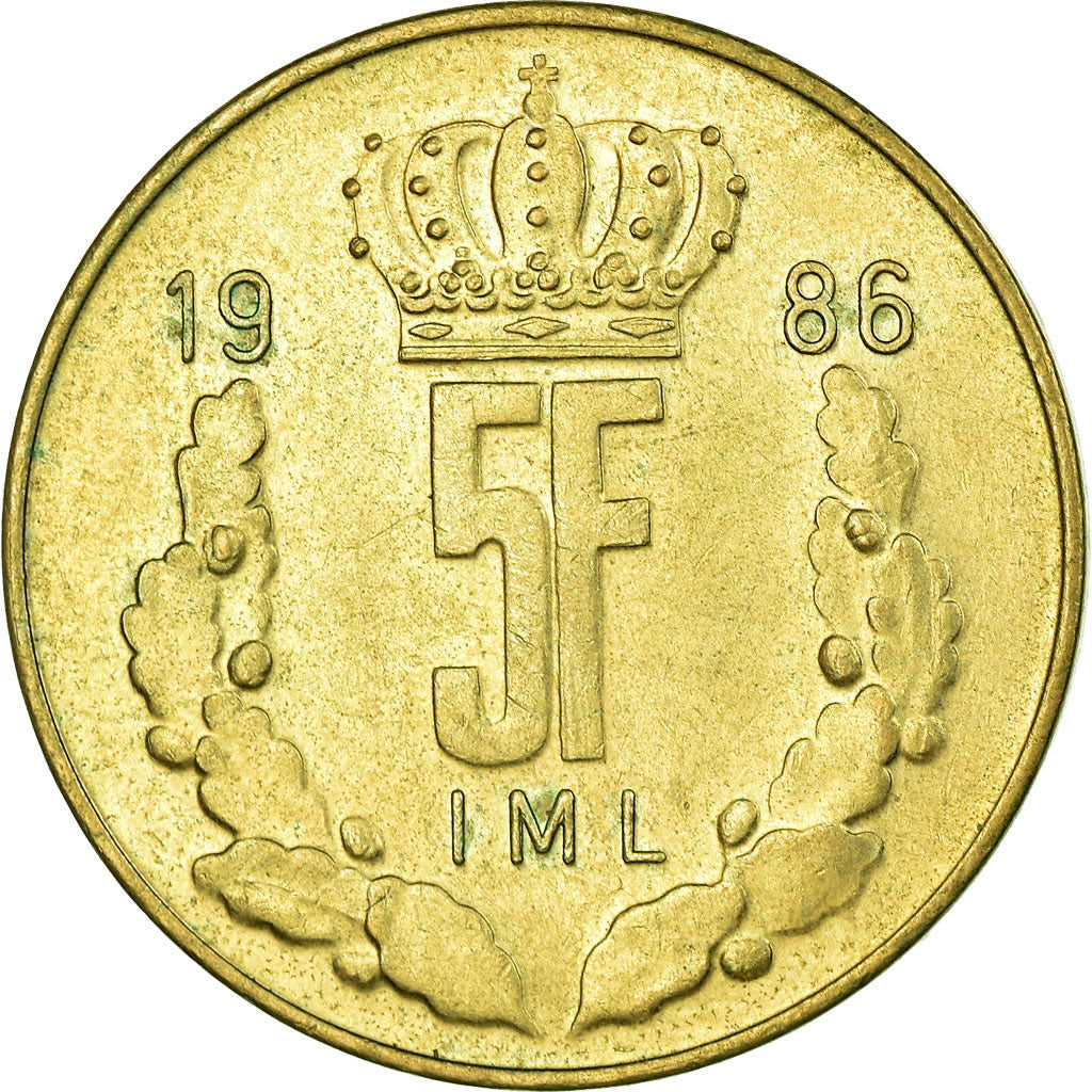Moneda, Luxemburgo, Jean, 5 Francs, 1986, EBC, Aluminio - bronce, KM:60.1