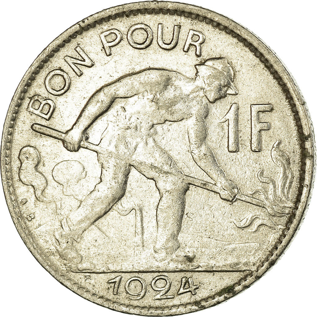 Coin, Luxembourg, Charlotte, Franc, 1924, AU(55-58), Nickel, KM:35