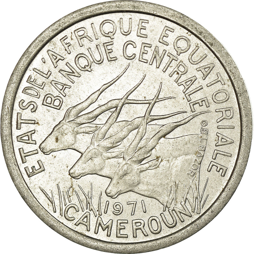 Monnaie, États de l'Afrique équatoriale, Franc, 1971, Paris, SUP, Aluminium