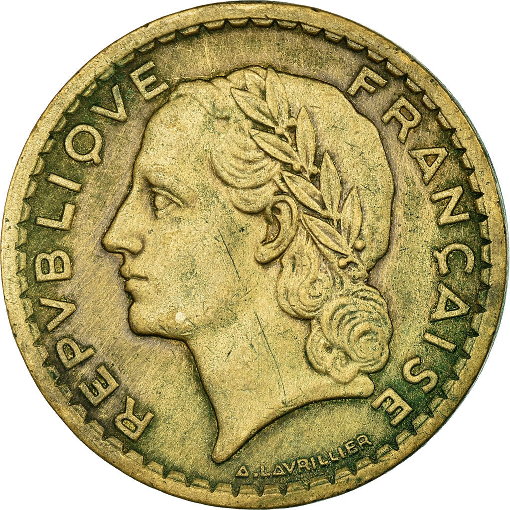 Moneta, Francja, Lavrillier, 5 Francs, 1946, Paris, VF(30-35), Aluminium-Brąz