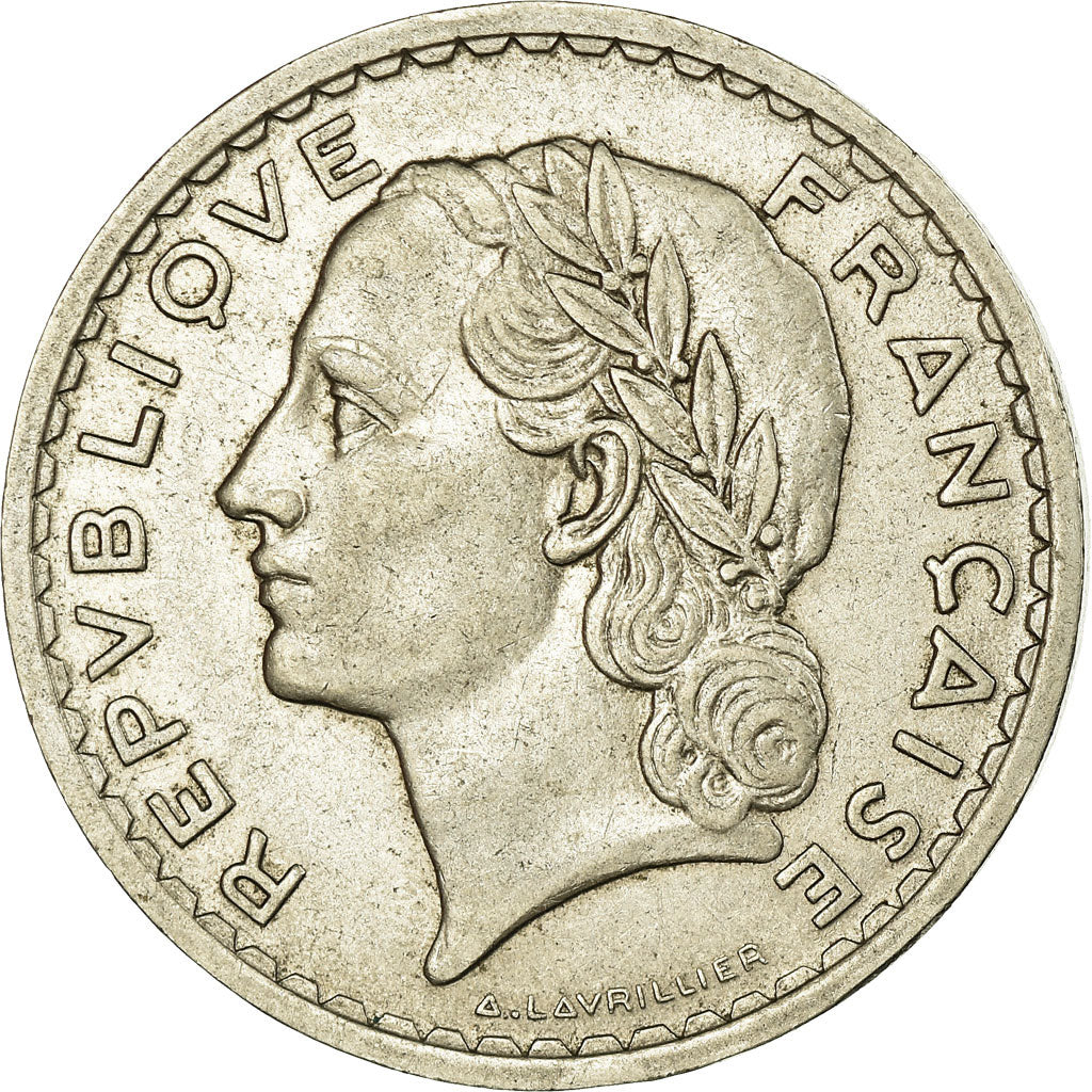 Coin, France, Lavrillier, 5 Francs, 1935, Paris, AU(50-53), Nickel, KM:888
