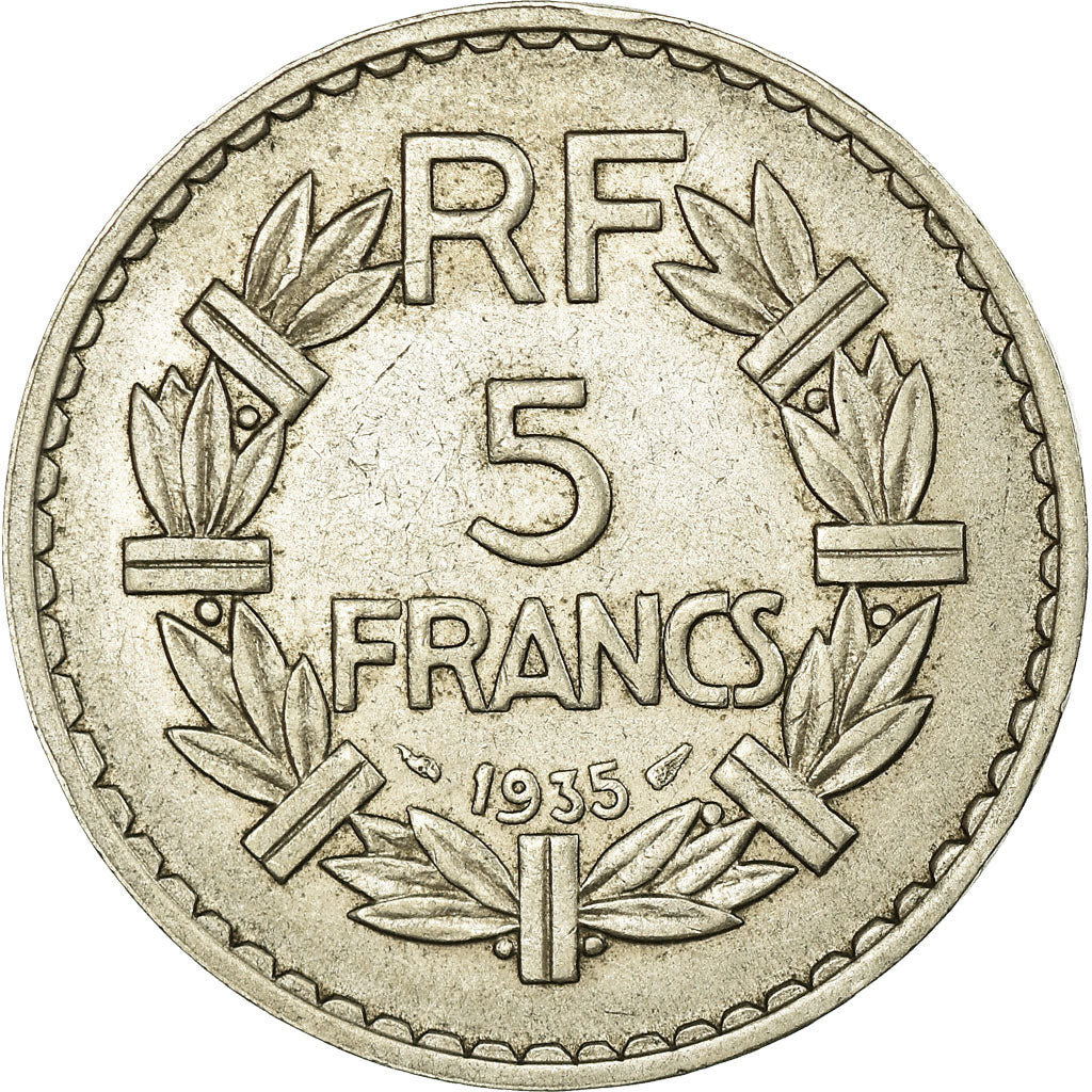Coin, France, Lavrillier, 5 Francs, 1935, Paris, AU(50-53), Nickel, KM:888