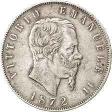 Coin, Italy, 5 Lire, 1872, Milan, VF(30-35), Silver, KM:8.3