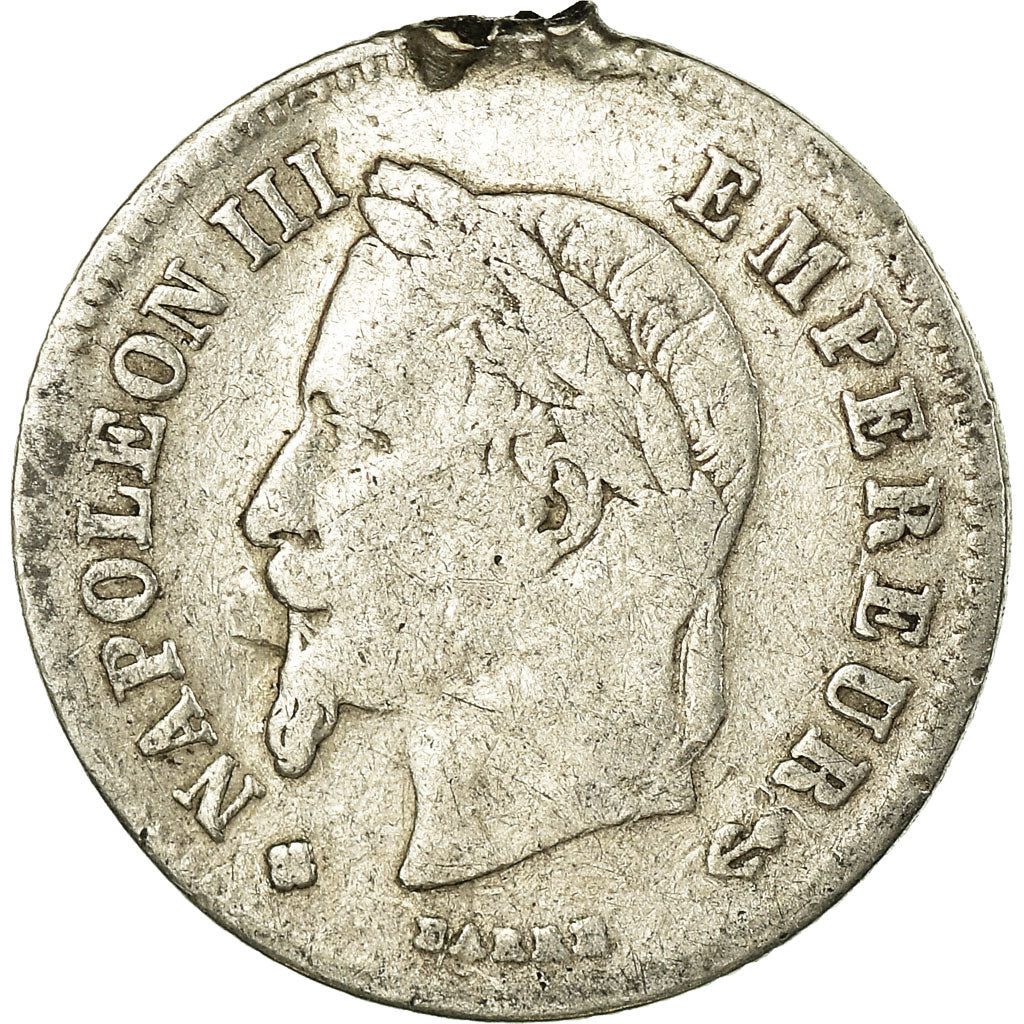 Moeda, França, Napoleon III, Napoléon III, 20 Centimes, 1866, Strasbourg