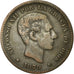 Coin, Spain, Alfonso XII, 5 Centimos, 1879, Madrid, EF(40-45), Bronze, KM:674