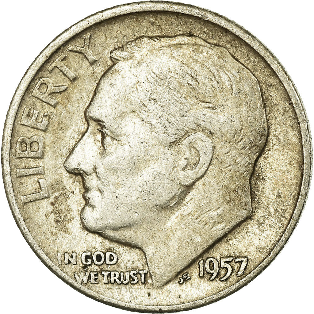 Coin, United States, Roosevelt Dime, Dime, 1957, U.S. Mint, Denver, EF(40-45)