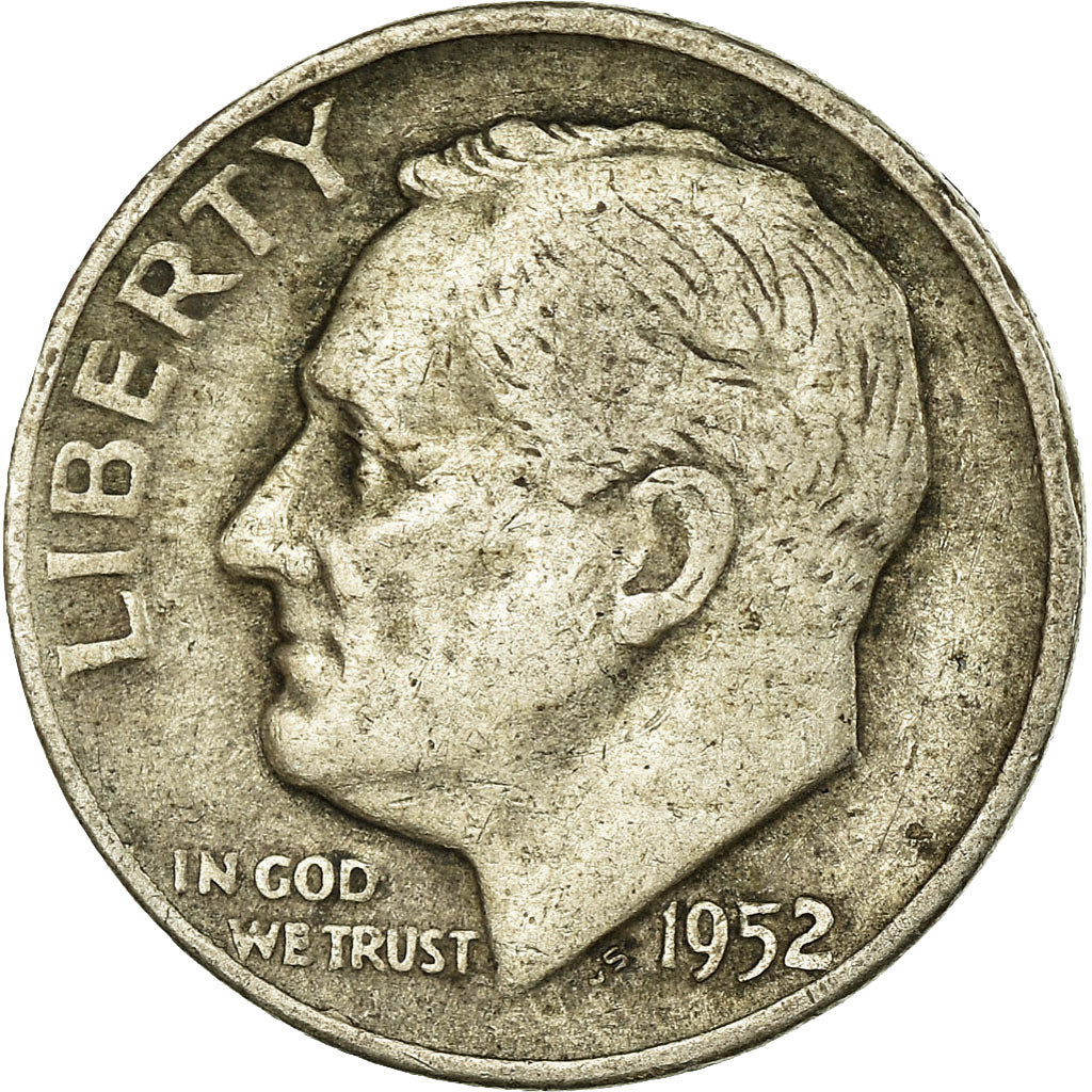 Moneta, Stati Uniti, Roosevelt Dime, Dime, 1952, U.S. Mint, Denver, MB+