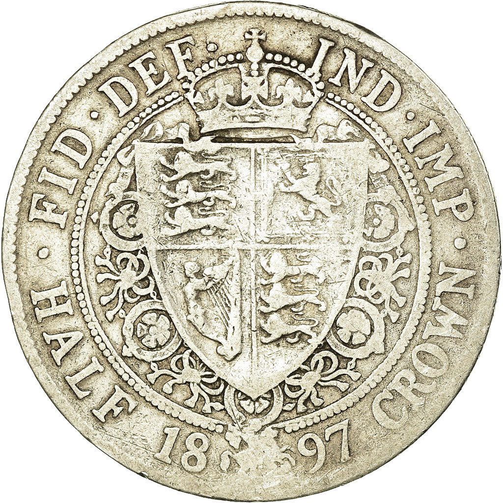 Coin, Great Britain, Victoria, 1/2 Crown, 1897, VF(20-25), Silver, KM:782