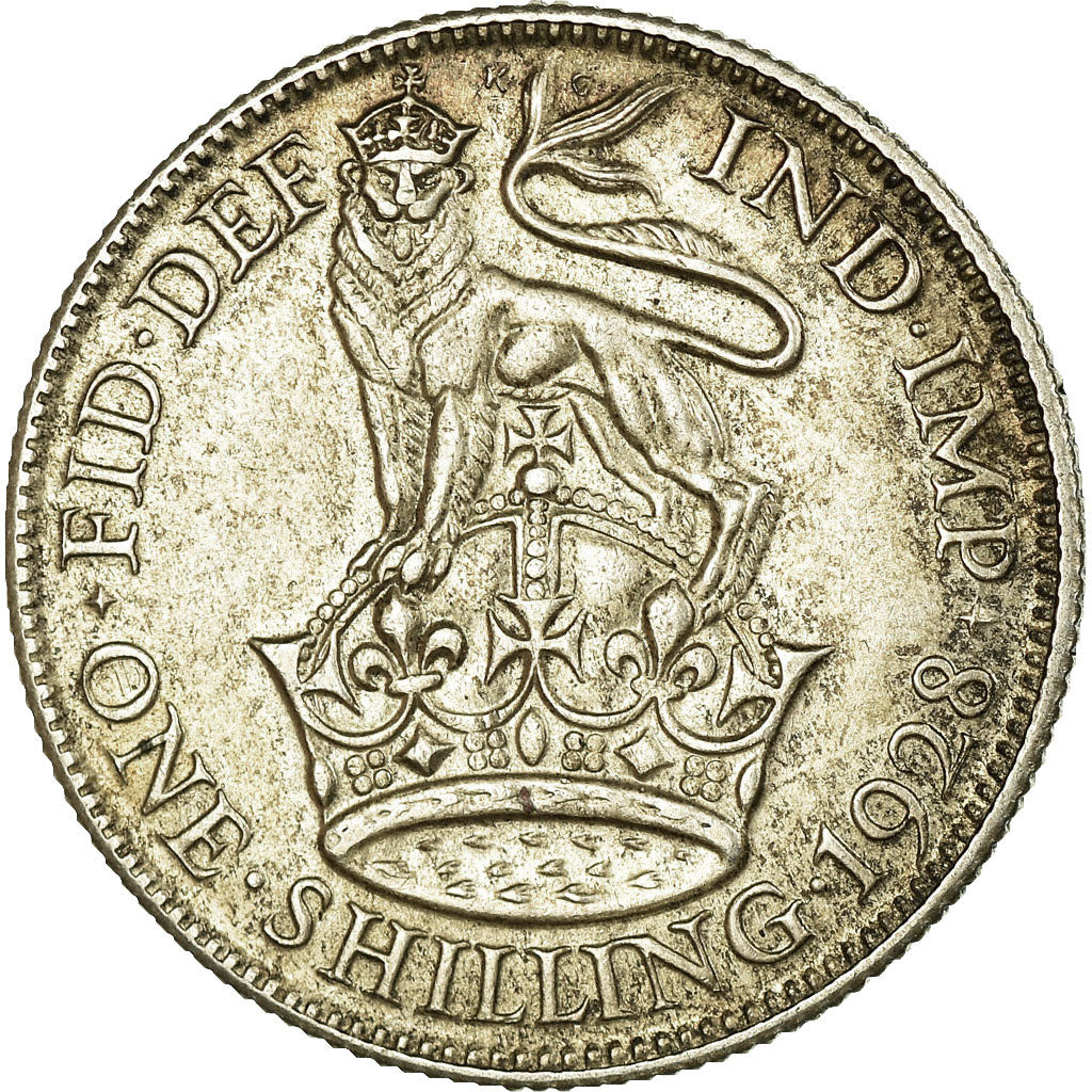 Coin, Great Britain, George V, Shilling, 1928, AU(55-58), Silver, KM:833