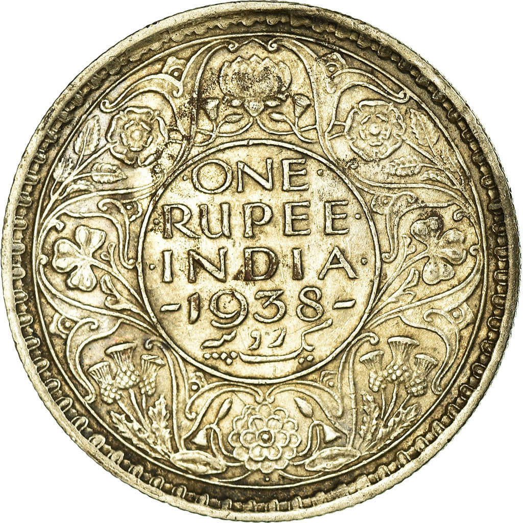 Coin, INDIA-BRITISH, George VI, Rupee, 1938, AU(50-53), Silver, KM:555
