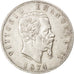 ITALY, 5 Lire, 1874, Milan, KM #8.3, VF(30-35), Silver, 24.94