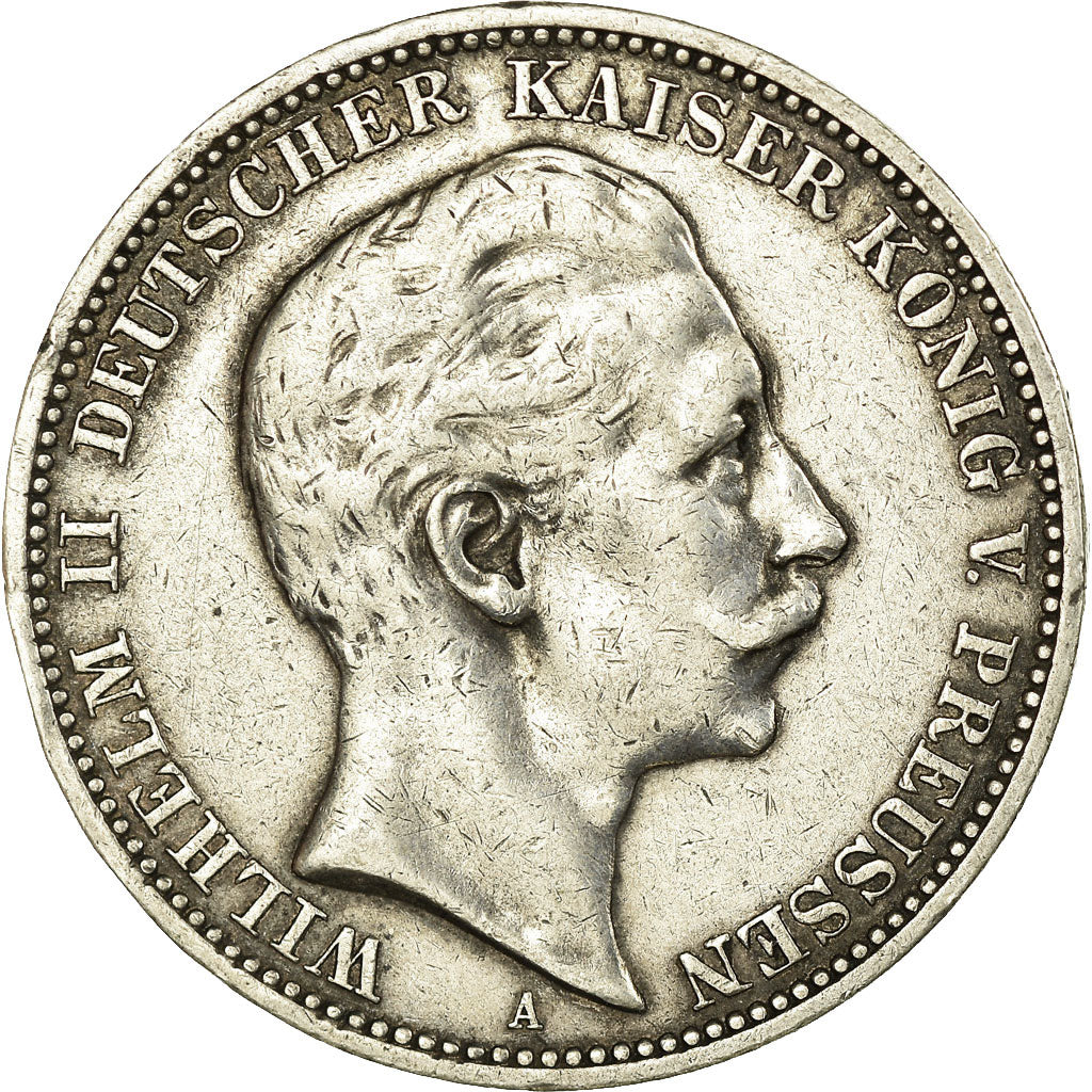 Coin, German States, PRUSSIA, Wilhelm II, 3 Mark, 1911, Berlin, EF(40-45)