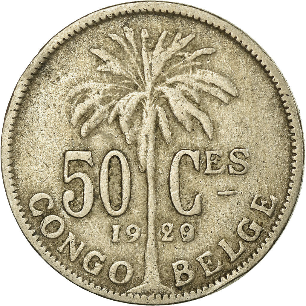 Coin, Belgian Congo, 50 Centimes, 1929, VF(20-25), Copper-nickel, KM:22