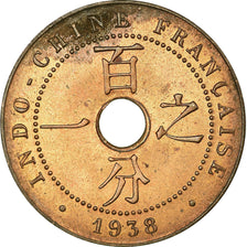 Moneta, FRANCUSKIE INDOCHINY, Cent, 1938, Paris, EF(40-45), Bronze, KM:12.1