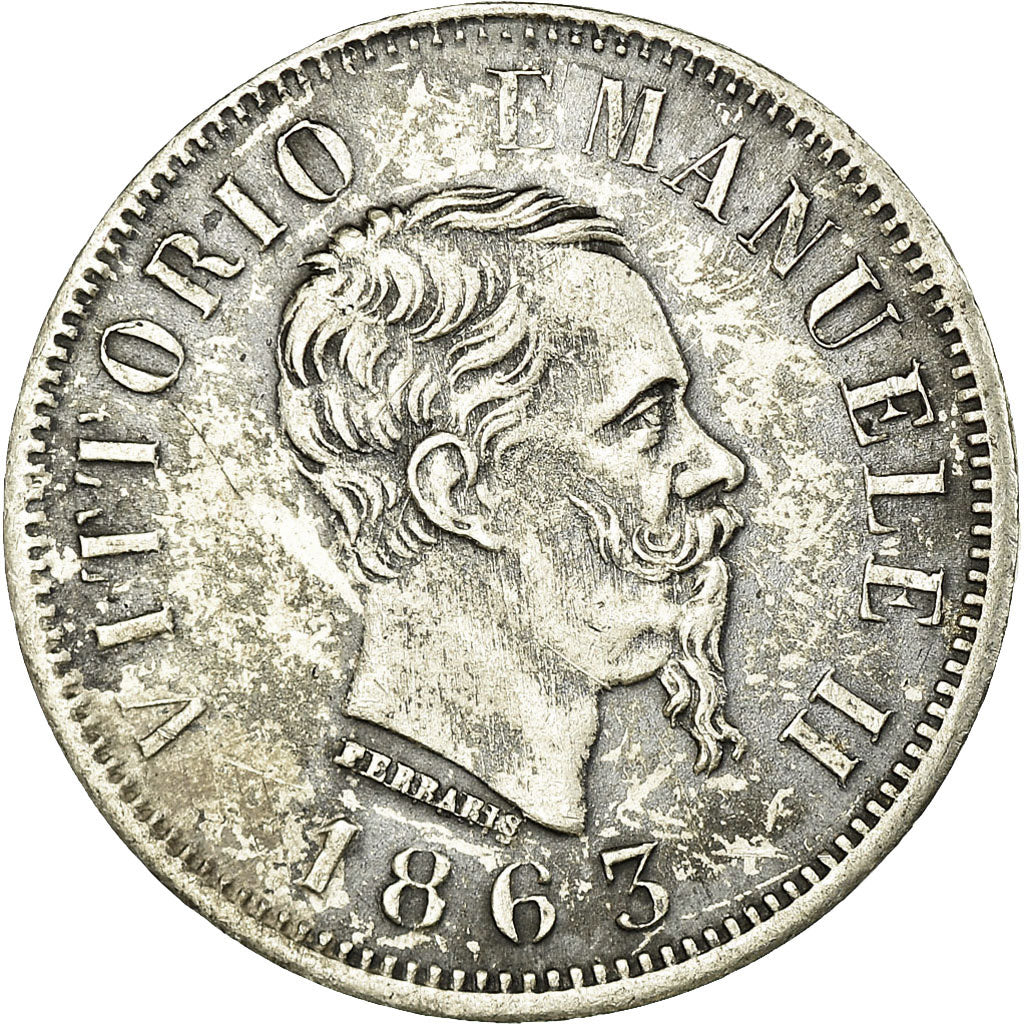 Coin, Italy, Vittorio Emanuele II, 50 Centesimi, 1863, Naples, EF(40-45)