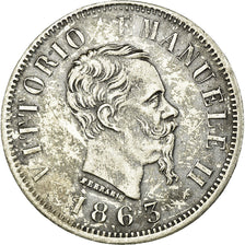 Coin, Italy, Vittorio Emanuele II, 50 Centesimi, 1863, Naples, EF(40-45)