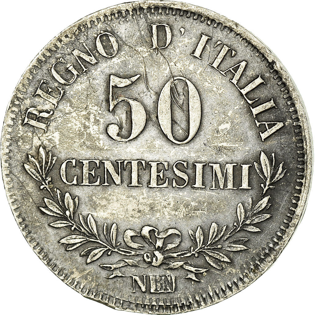 Coin, Italy, Vittorio Emanuele II, 50 Centesimi, 1863, Naples, EF(40-45)
