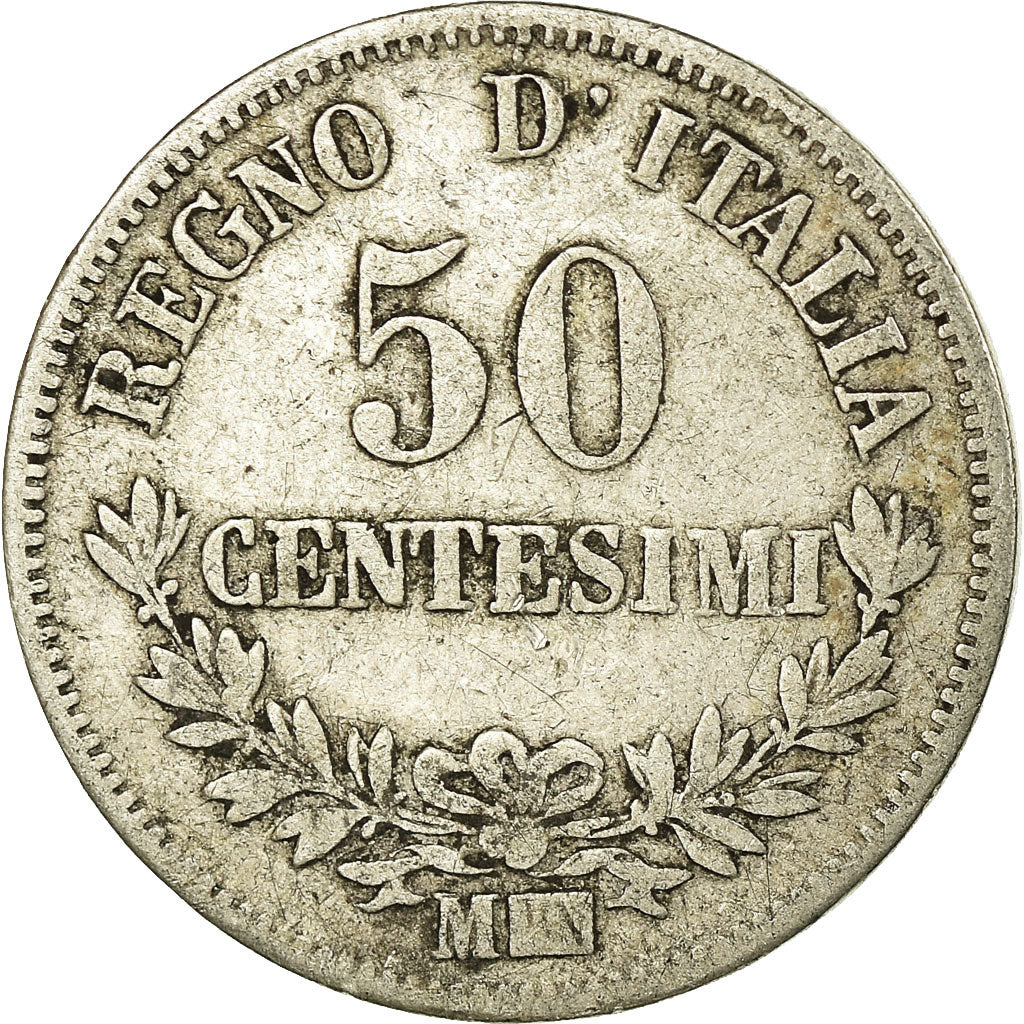 Münze, Italien, Vittorio Emanuele II, 50 Centesimi, 1867, Milan, S, Silber