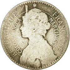Monnaie, Martinique, Franc, 1897, Paris, B+, Copper-nickel, KM:41
