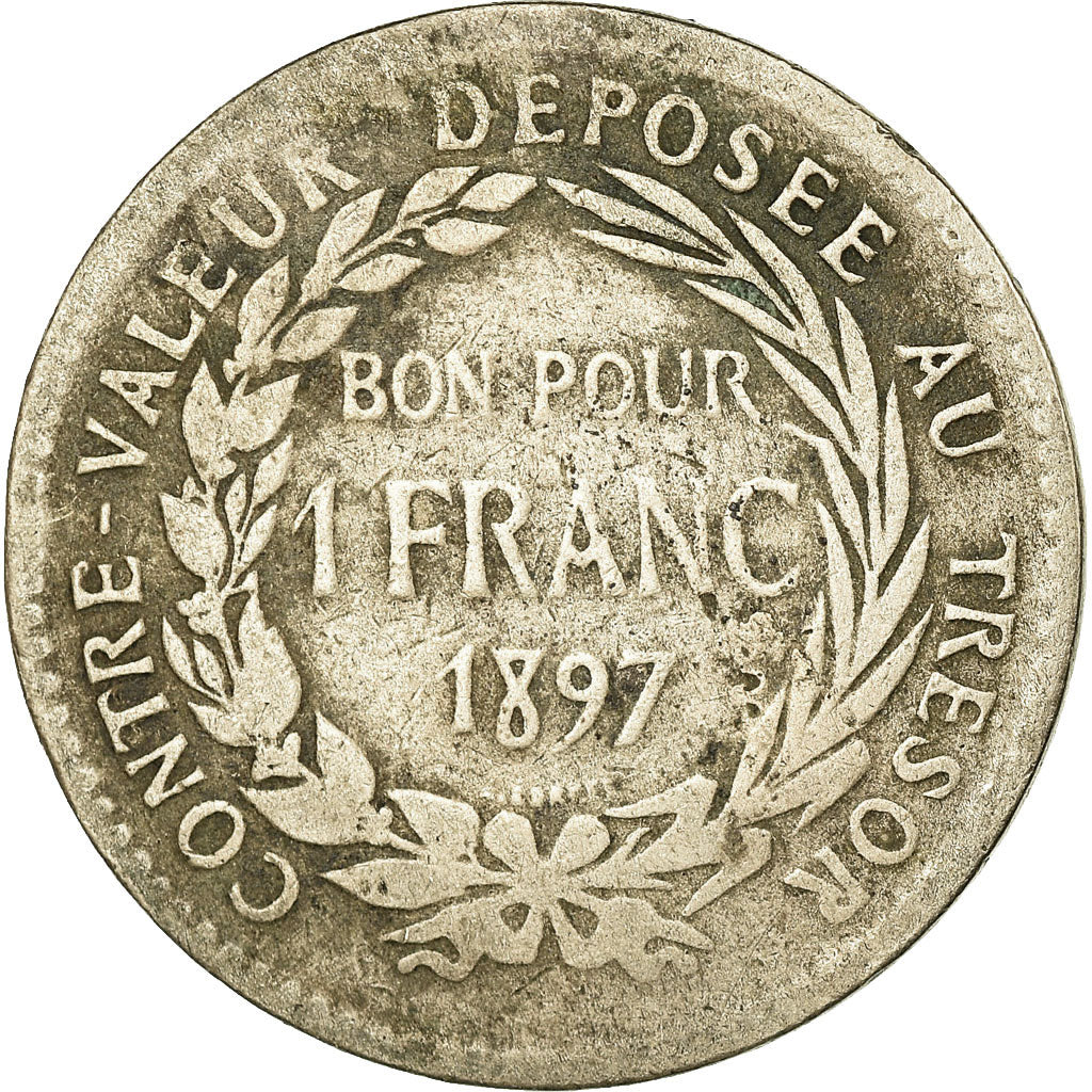 Monnaie, Martinique, Franc, 1897, Paris, B+, Copper-nickel, KM:41