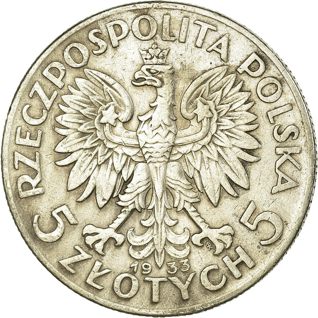 Monnaie, Pologne, 5 Zlotych, 1933, Warsaw, TB+, Argent, KM:21