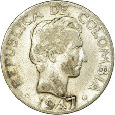 Coin, Colombia, 20 Centavos, 1947, VF(30-35), Silver, KM:208.1