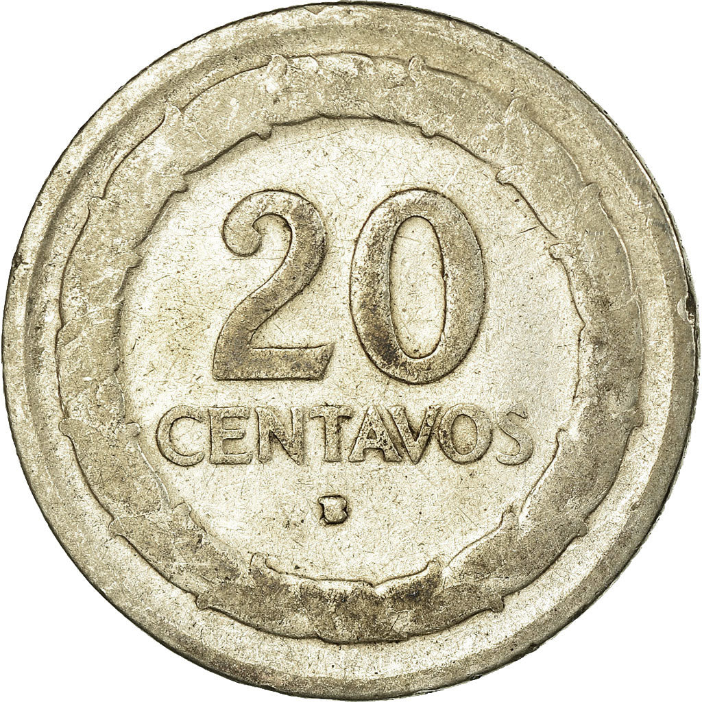 Coin, Colombia, 20 Centavos, 1947, VF(30-35), Silver, KM:208.1