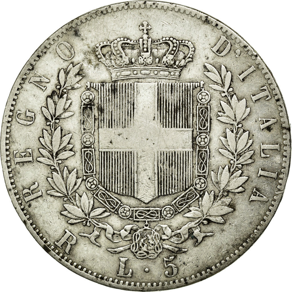 Monnaie, Italie, Vittorio Emanuele II, 5 Lire, 1877, Rome, TB, Argent, KM:8.4