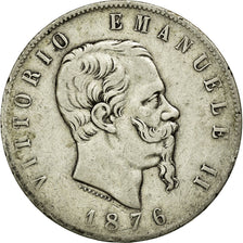 Monnaie, Italie, Vittorio Emanuele II, 5 Lire, 1876, Rome, TB+, Argent, KM:8.4