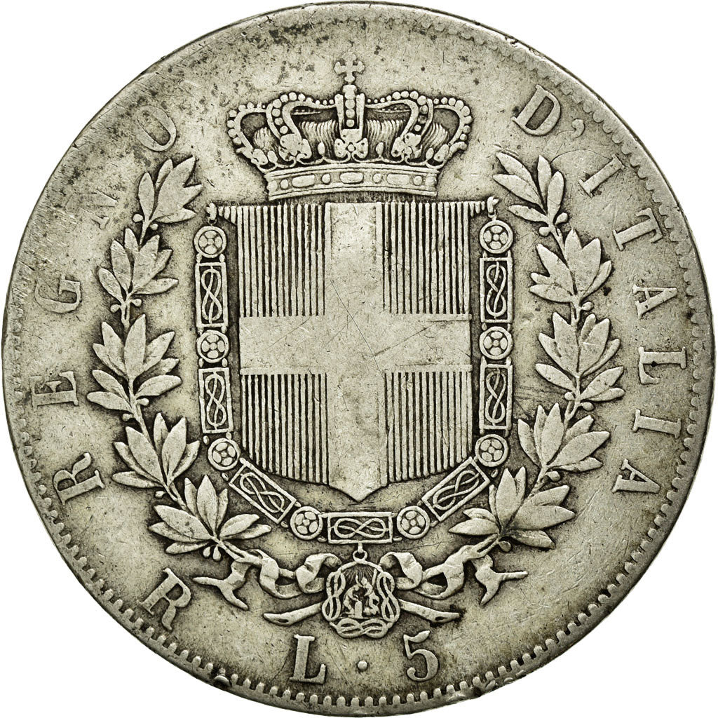 Monnaie, Italie, Vittorio Emanuele II, 5 Lire, 1876, Rome, TB+, Argent, KM:8.4