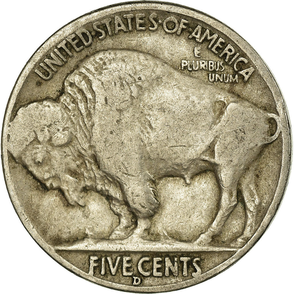 Coin, United States, Buffalo Nickel, 5 Cents, 1937, U.S. Mint, Denver