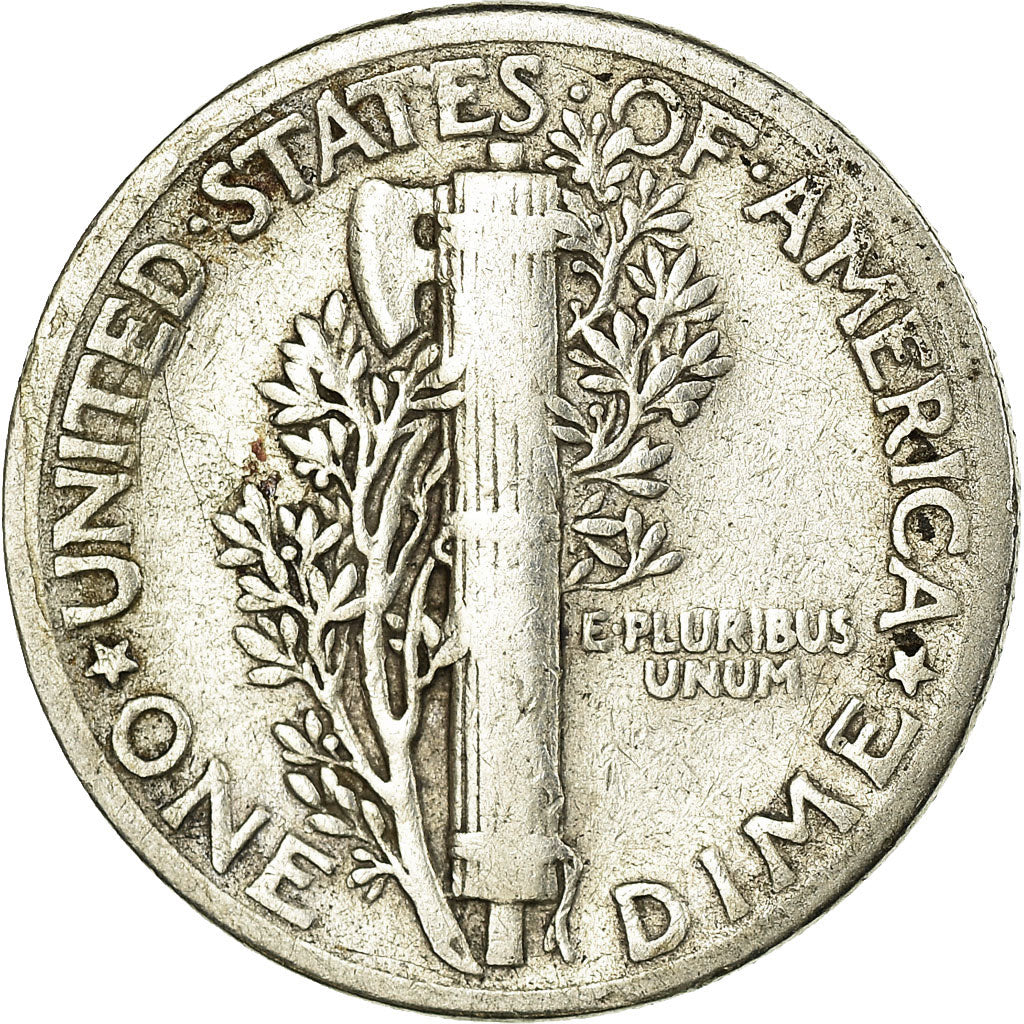 Coin, United States, Mercury Dime, Dime, 1942, U.S. Mint, Philadelphia