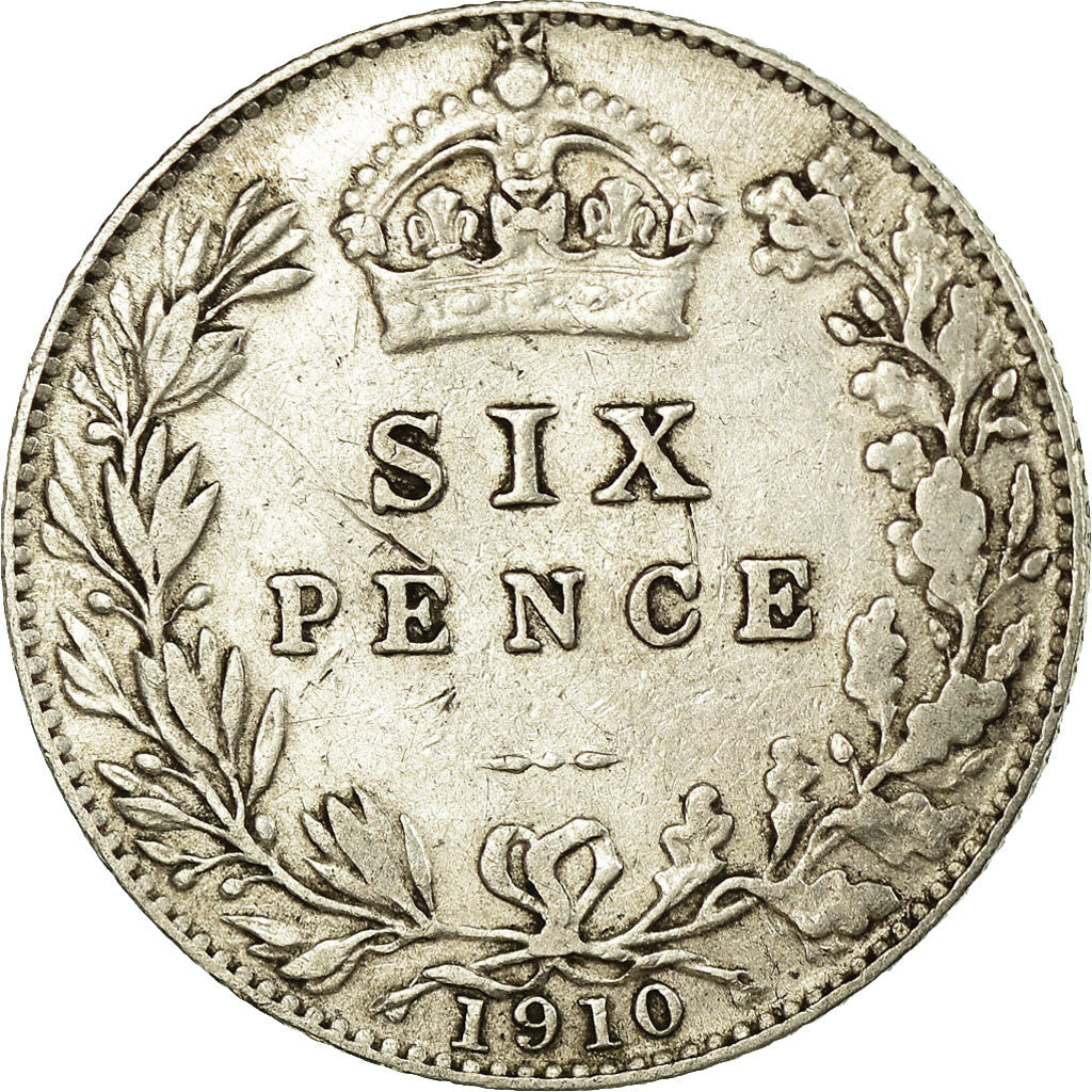 Coin, Great Britain, Edward VII, 6 Pence, 1910, VF(30-35), Silver, KM:799