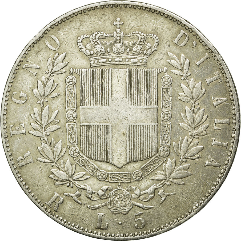 Münze, Italien, Vittorio Emanuele II, 5 Lire, 1876, Rome, SS, Silber, KM:8.4