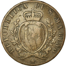 Coin, San Marino, 5 Centesimi, 1894, Rome, VF(30-35), Copper, KM:1